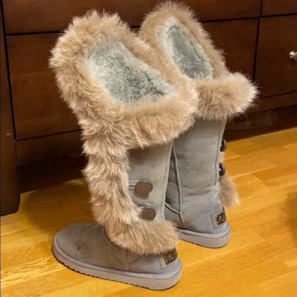 Australia Luxe Nordic Angel gray fur boots - Picture 5 of 11